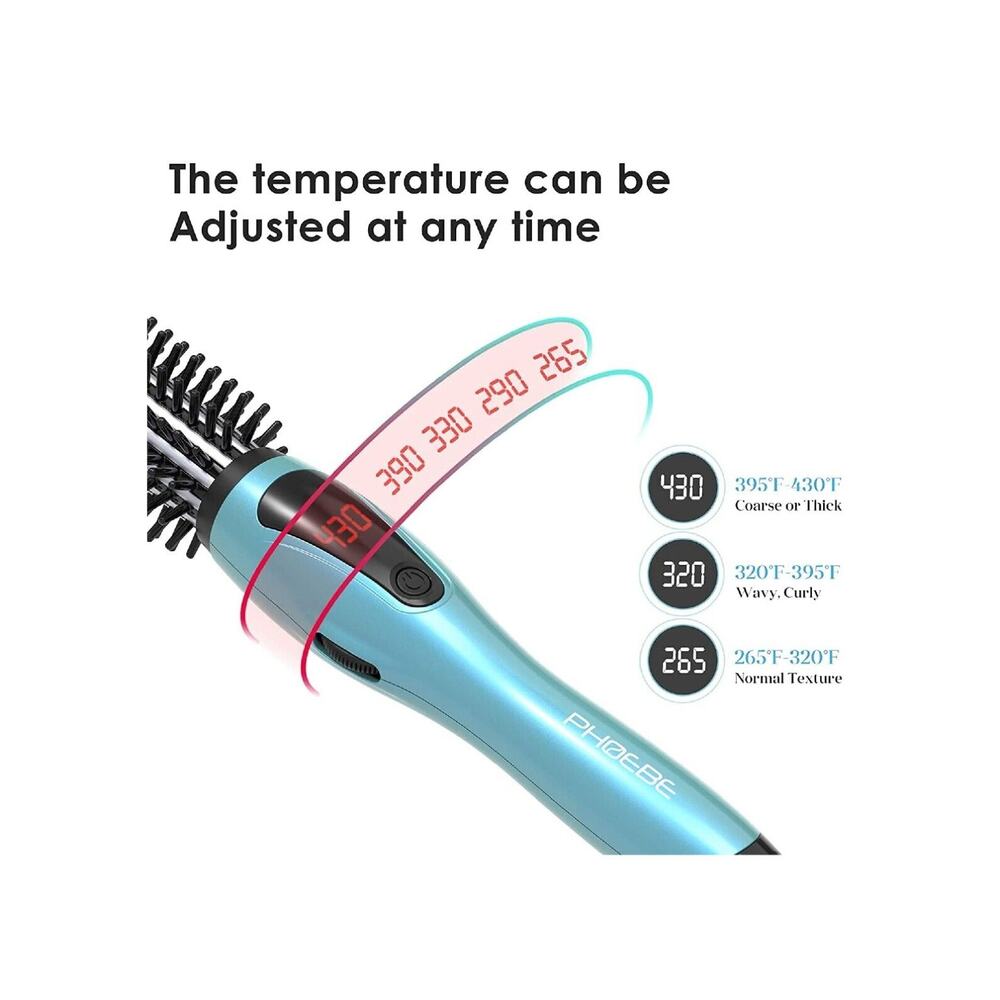 PHOEBE Curling Iron Brush 1 Inch Dual Voltage Ceramic Tourmaline Ionic Wand - Picture 5 of 8